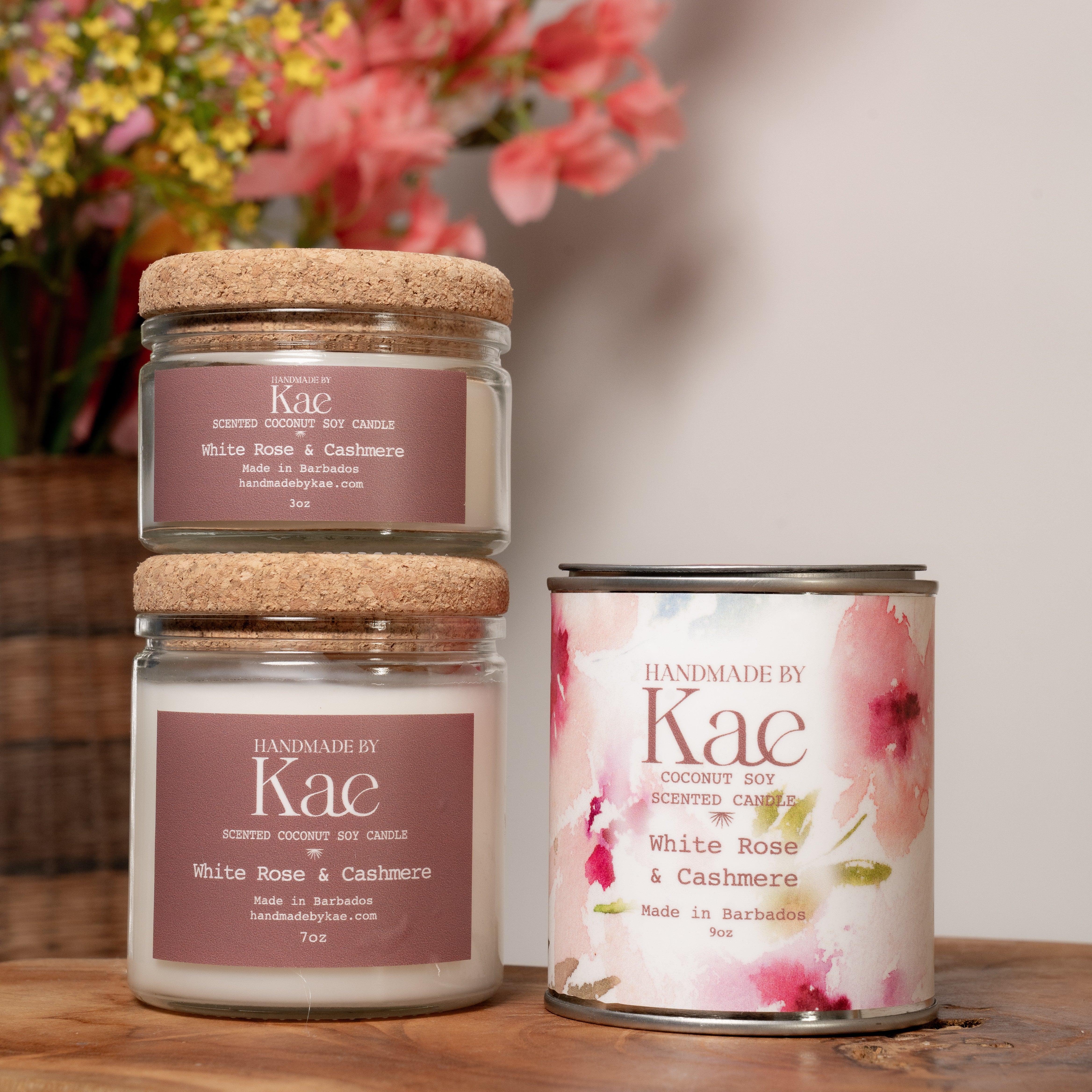 White Rose & Cashmere Wooden Wick Candle