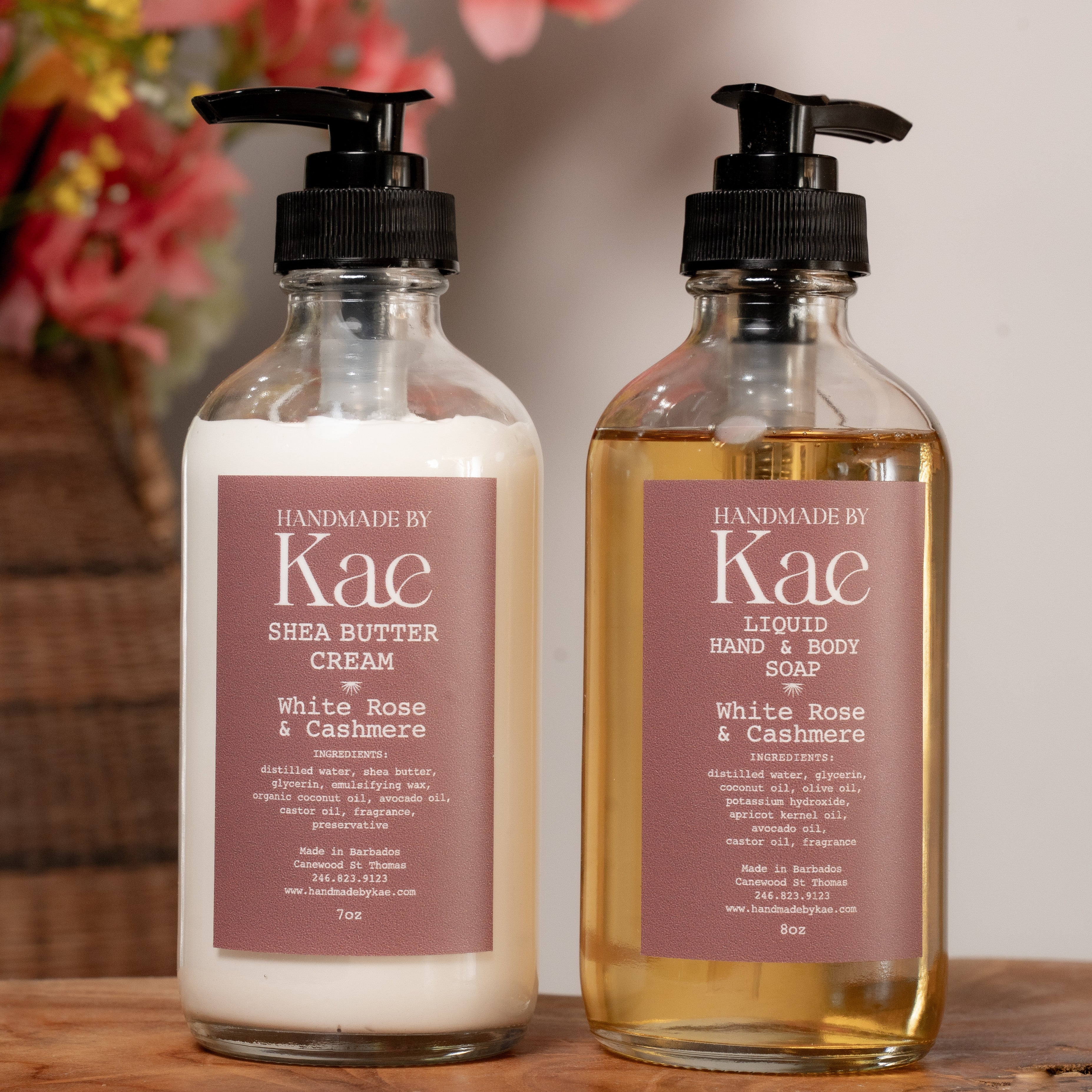 White Rose & Cashmere Body Care Duo (Shea Butter Cream + Liquid Soap)