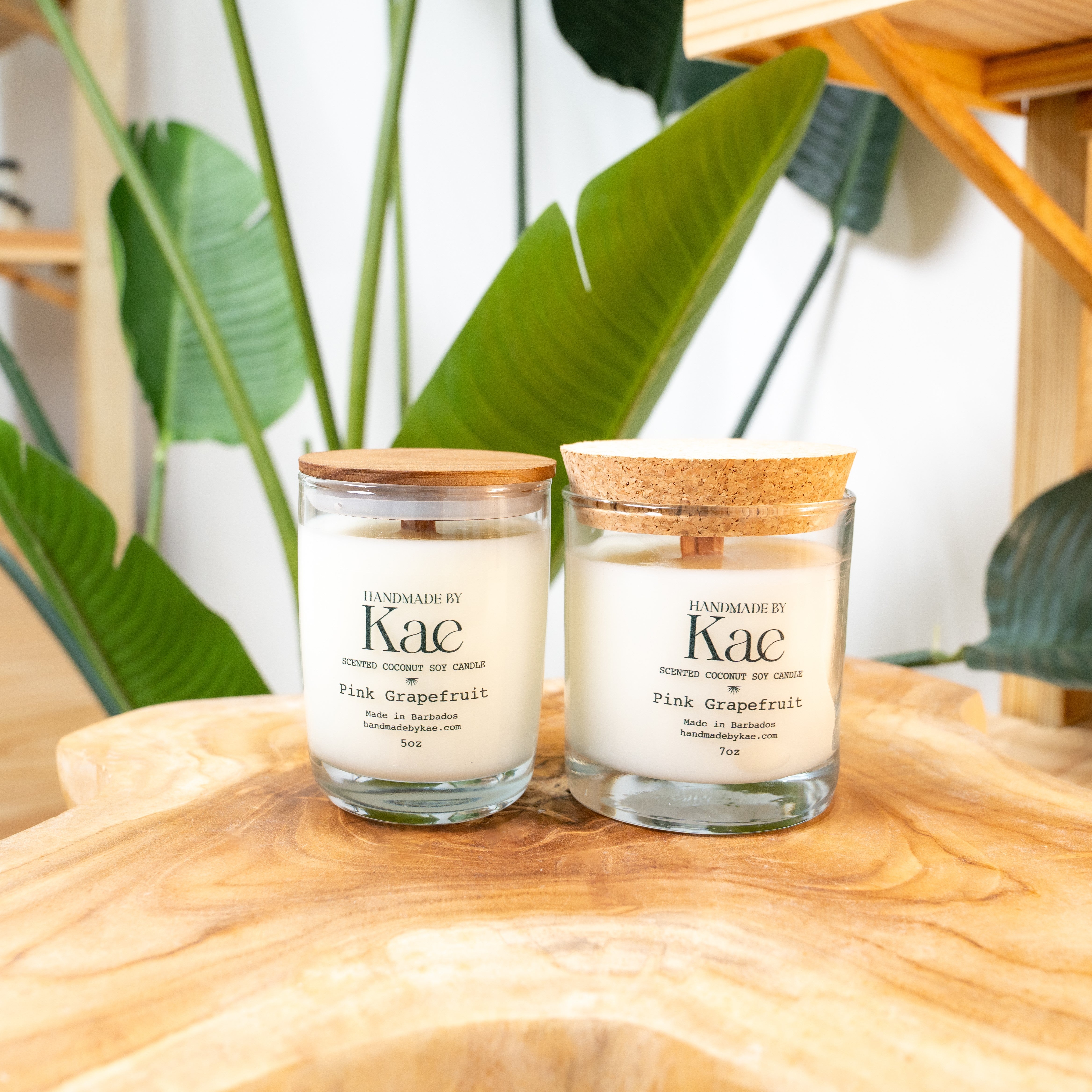 Pink Grapefruit Wooden Wick Candle