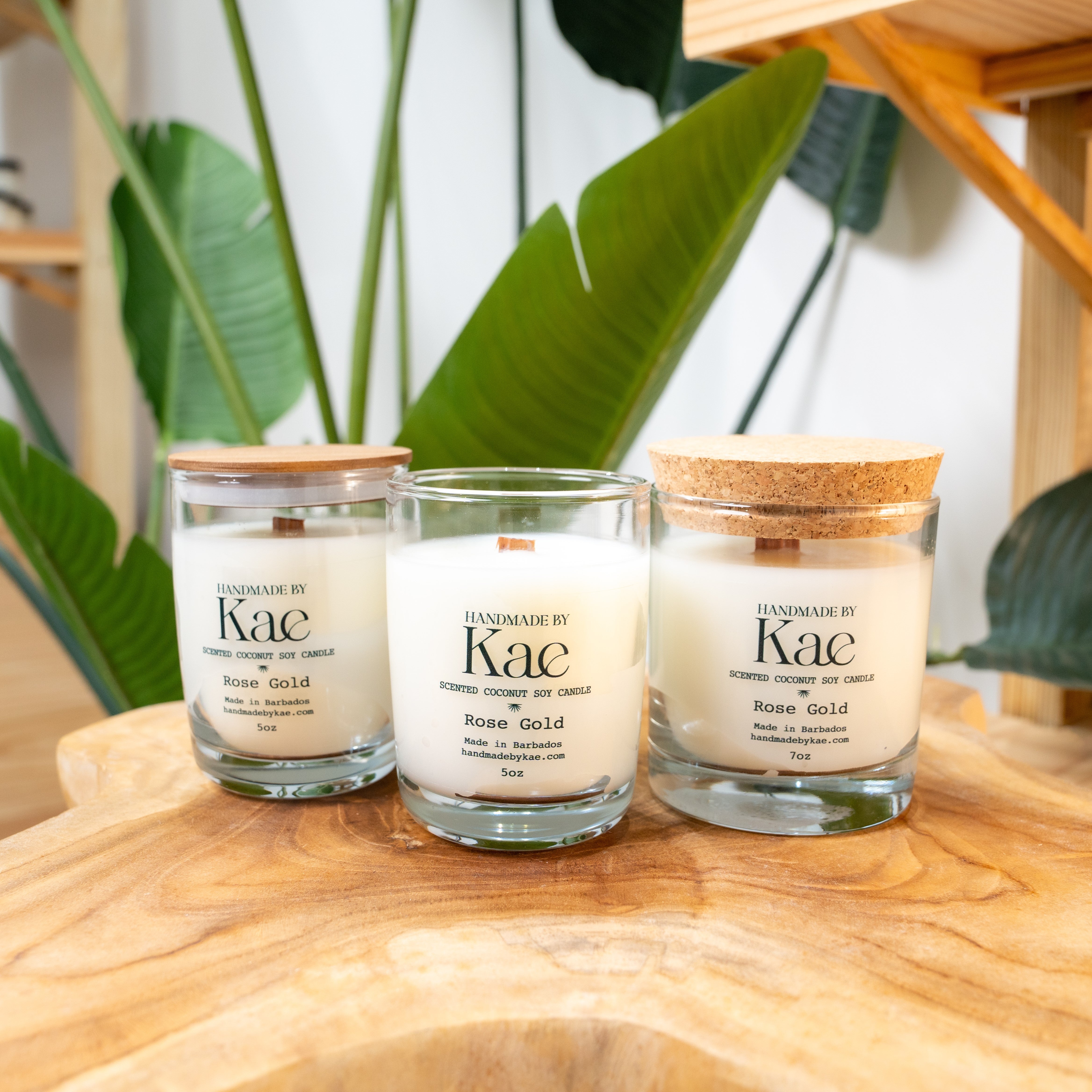 Rose Gold Wooden Wick Candle