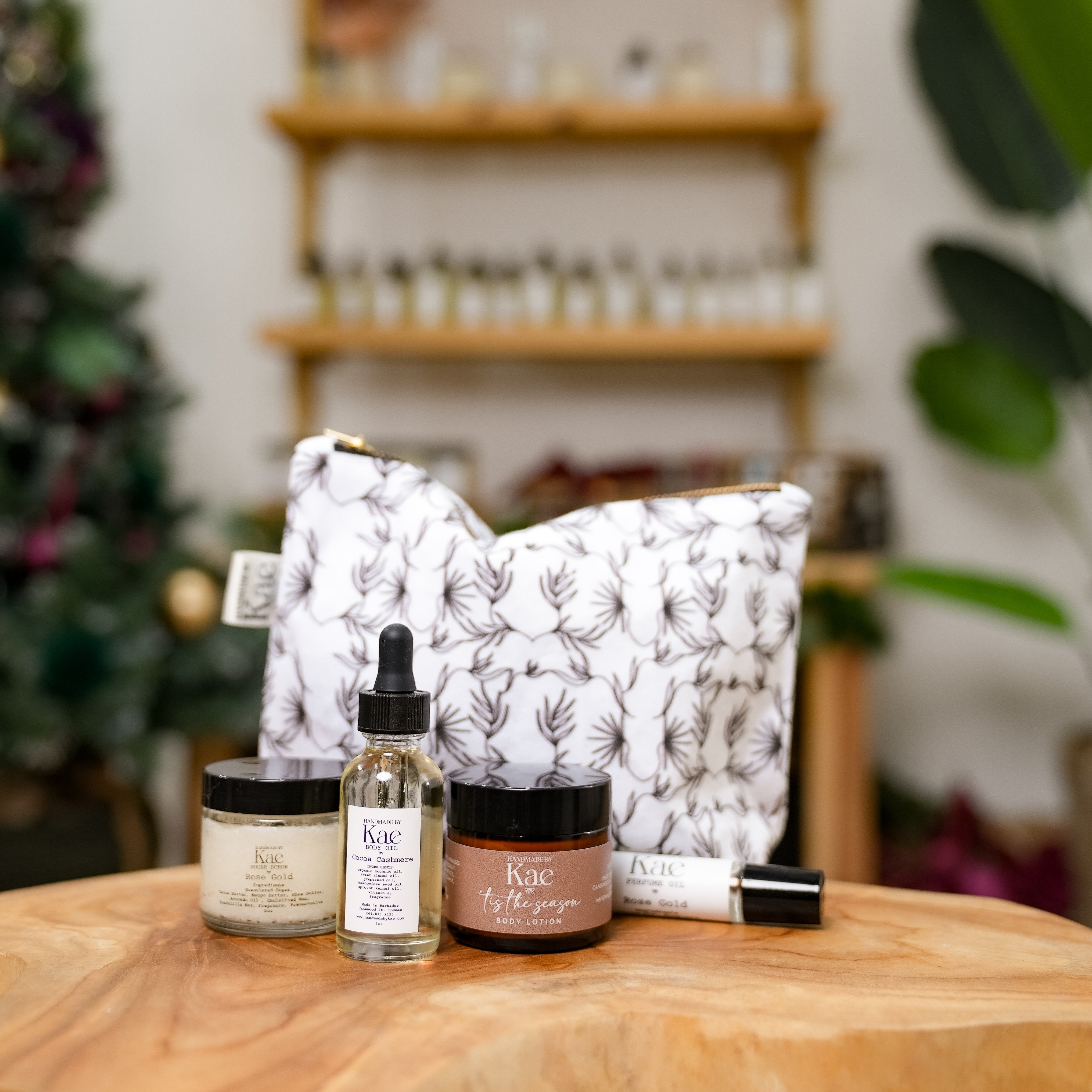 Handcrafted Cosmetic Pouch & Travel-Sized Skincare Essentials